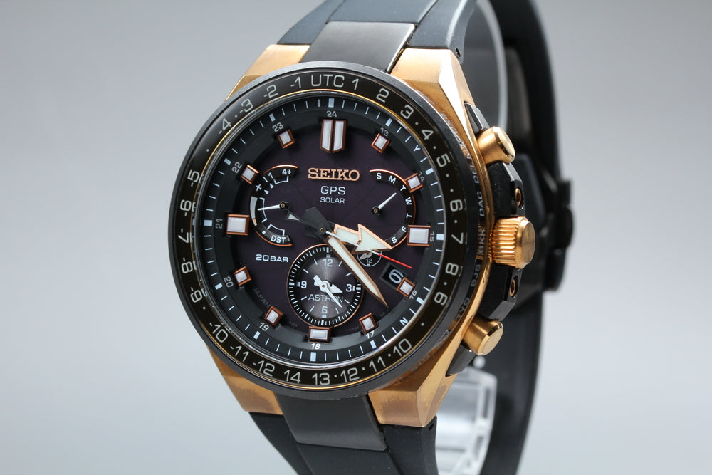 Near MINT SEIKO Astron 8X53-0BB0 Black Solar 45.8mm Men's Watch