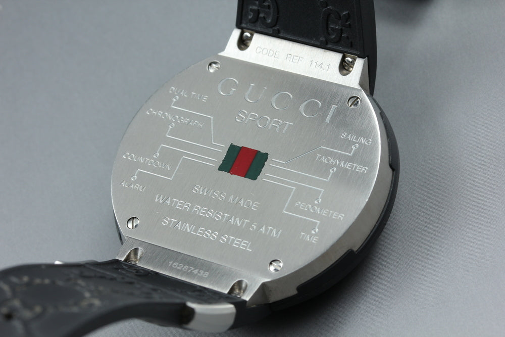 Near MINT GUCCI I-Gucci 114.1 Digital Quartz 49mm Men's Watch