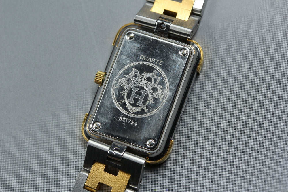 Near MINT HERMES Clojure CR1.220 White Quartz 18mm Ladies Watch