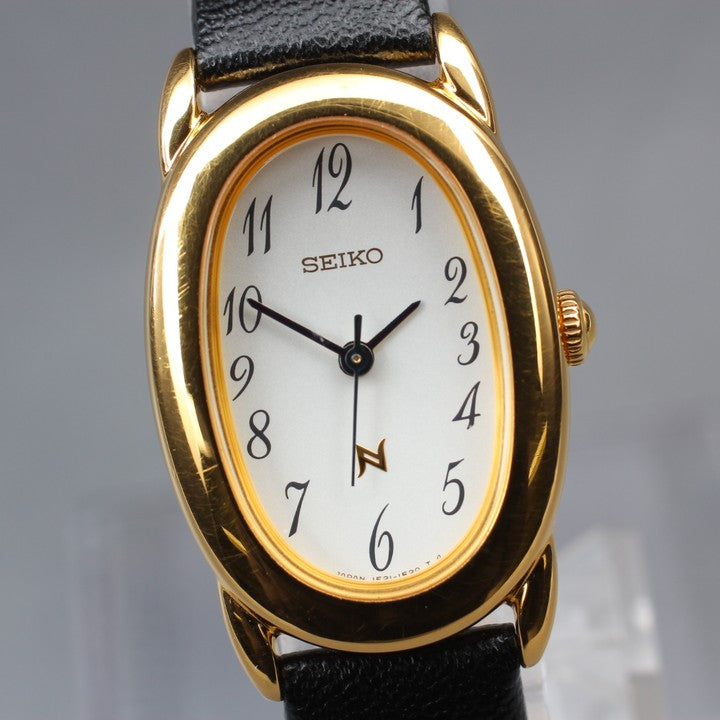 Near MINT SEIKO Neue 1F21-5B70 White Quartz 20.8mm Ladies Watch 1994