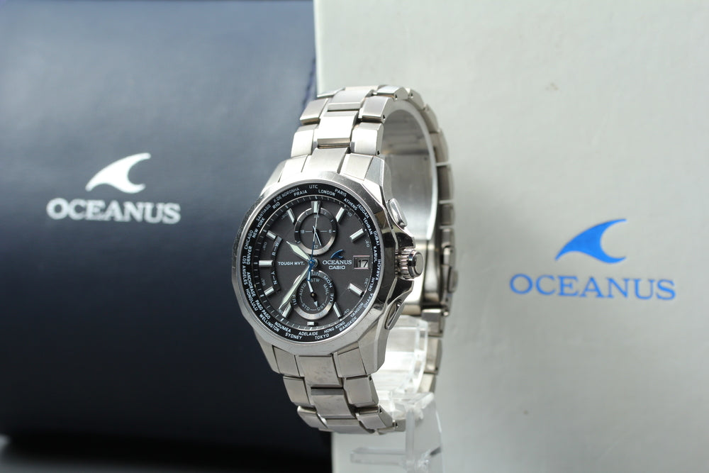 Near MINT CASIO Oceanus OCW-S2000 Black Solar 40mm Men's Watch