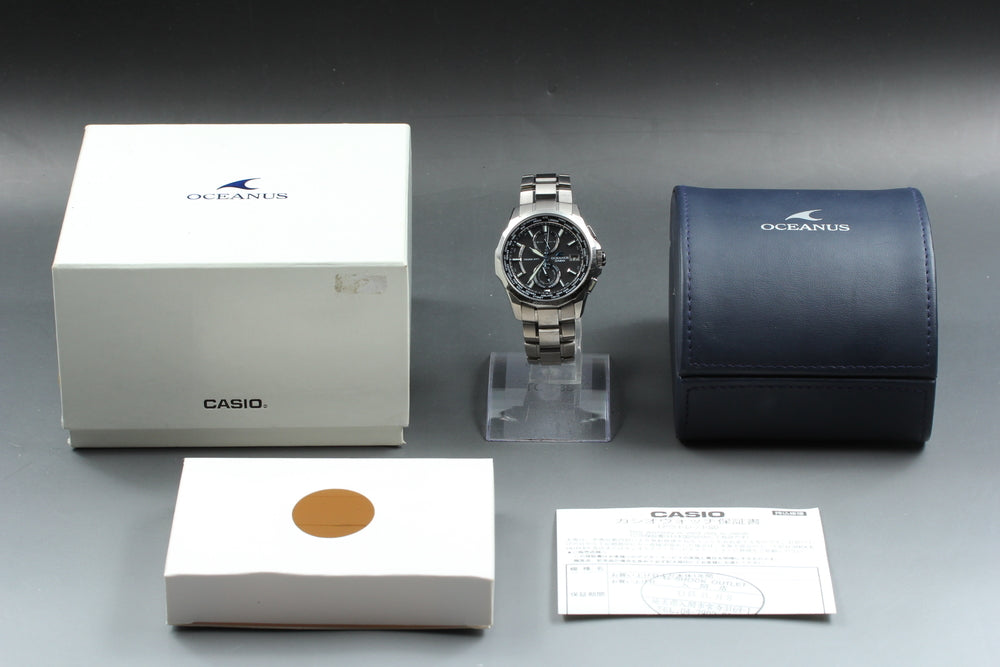 Near MINT CASIO Oceanus OCW-S2000 Black Solar 40mm Men's Watch
