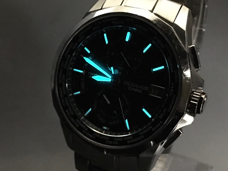Near MINT CASIO Oceanus OCW-S2000 Black Solar 40mm Men's Watch