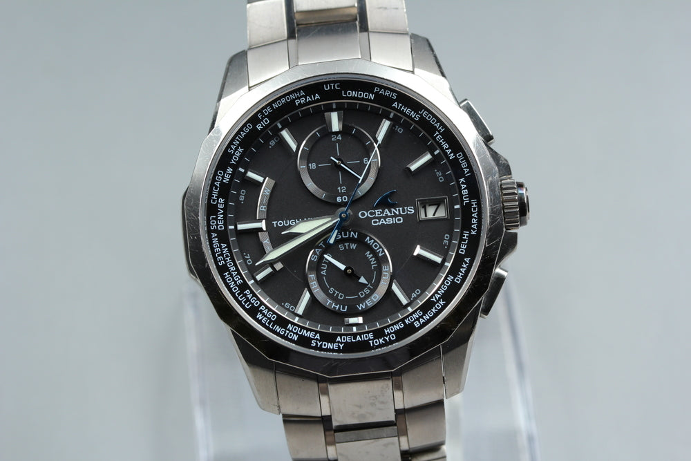 Near MINT CASIO Oceanus OCW-S2000 Black Solar 40mm Men's Watch