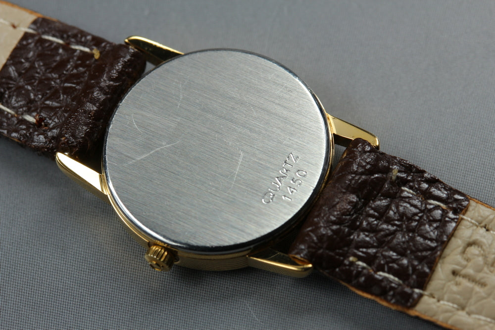 Near MINT OMEGA De Ville 591.0294 Cal.1450 Gold Quartz 19.9mm Ladies Watch