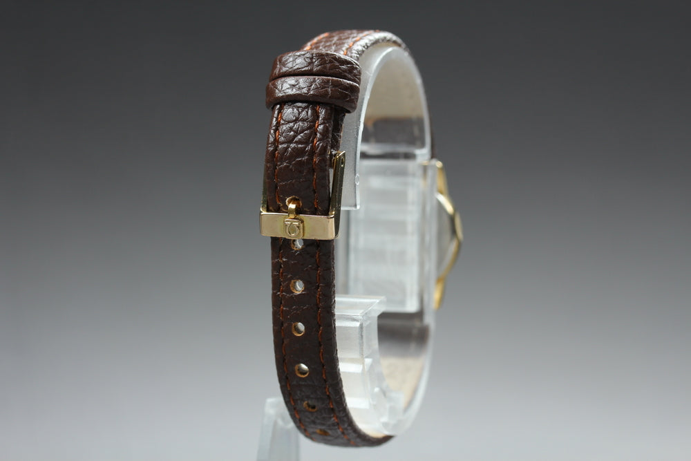 Near MINT OMEGA De Ville 591.0294 Cal.1450 Gold Quartz 19.9mm Ladies Watch