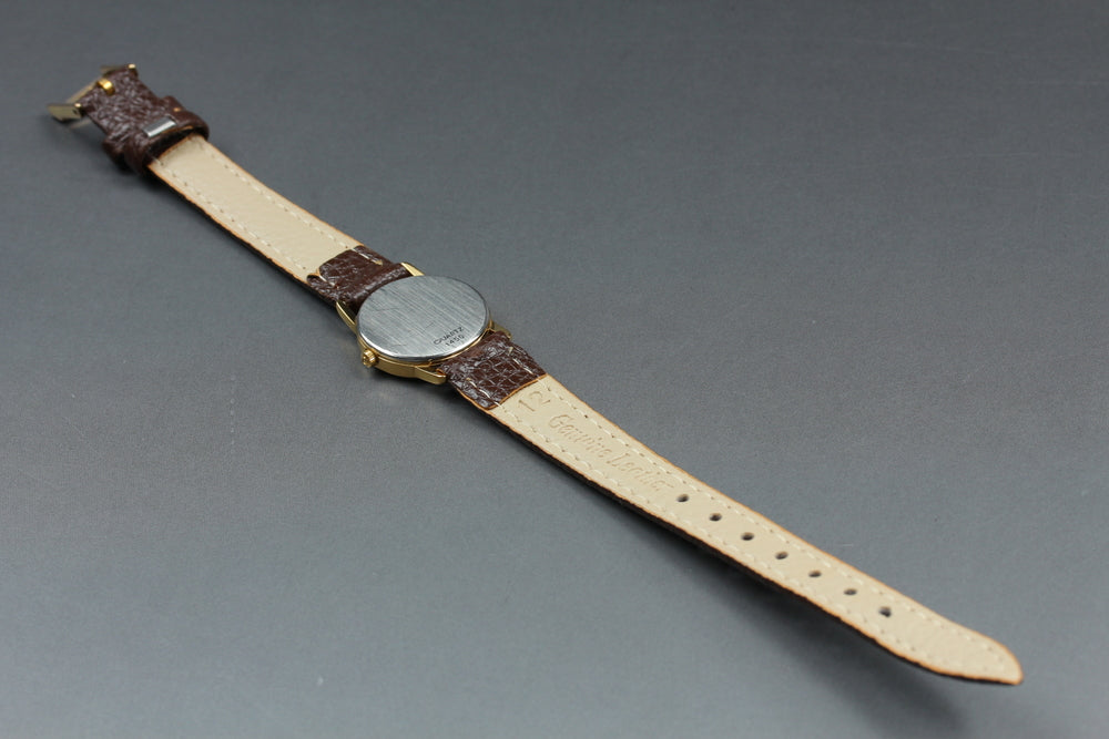 Near MINT OMEGA De Ville 591.0294 Cal.1450 Gold Quartz 19.9mm Ladies Watch