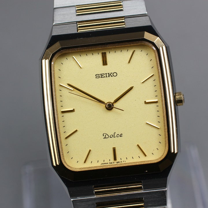 MINT SEIKO Dolce 5E31-5B0A Gold Quartz 28mm Men's Watch 1990
