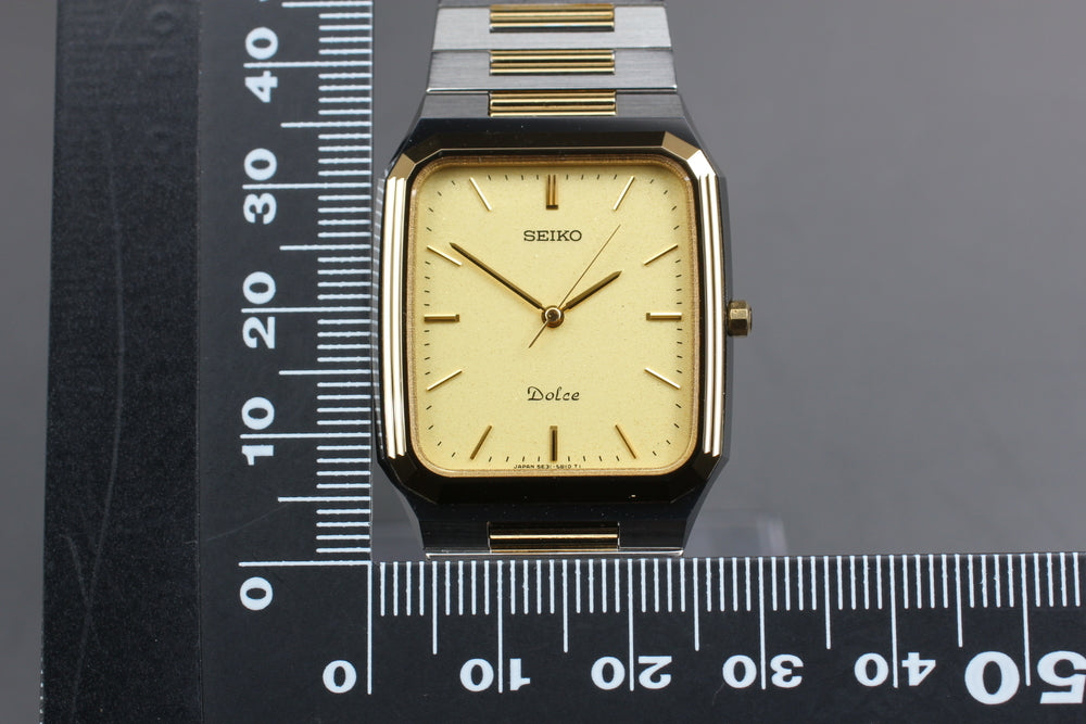 MINT SEIKO Dolce 5E31-5B0A Gold Quartz 28mm Men's Watch 1990