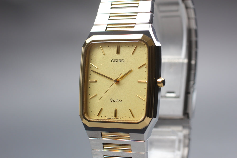 MINT SEIKO Dolce 5E31-5B0A Gold Quartz 28mm Men's Watch 1990