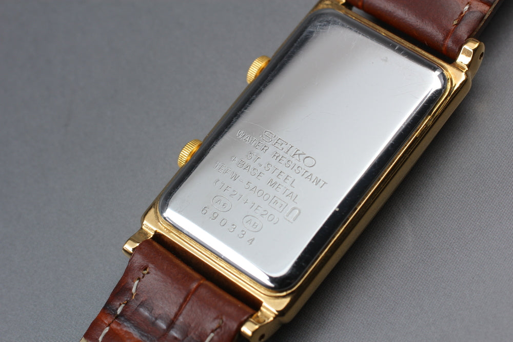Near MINT SEIKO Noie Neue 1EFW-5A00 White Quartz 19mm Men's Watch 1996