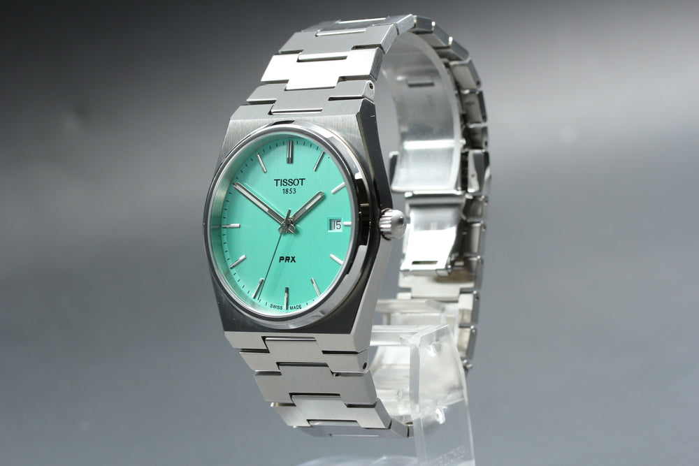 Near MINT TISSOT PRX T137410A Green Quartz 40mm Men's Watch