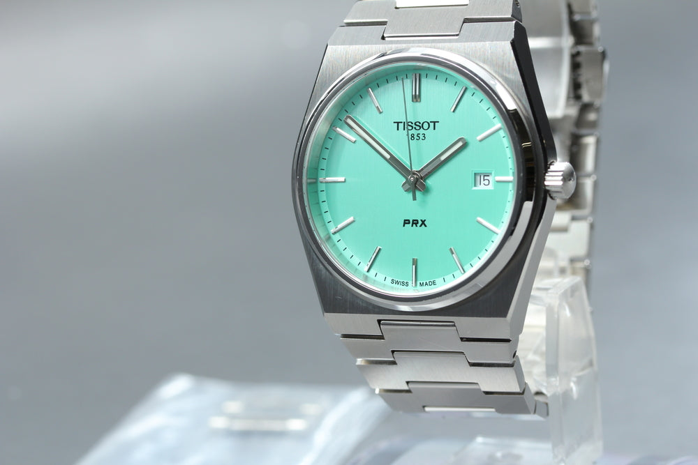 Near MINT TISSOT PRX T137410A Green Quartz 40mm Men's Watch