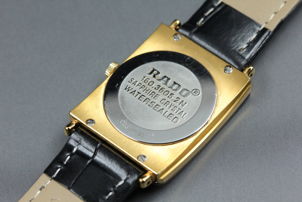 Near MINT RADO Jubilee 160.3605.2N Black/Gold Quartz 24mm Ladies Watch