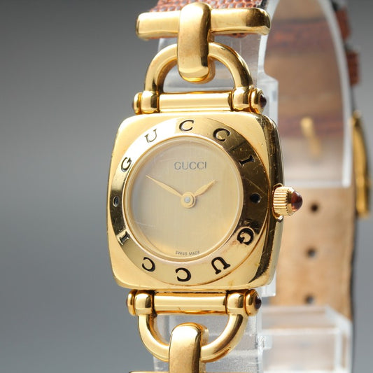 GUCCI Horsebit 6300L Gold Quartz 21mm Ladies Watch