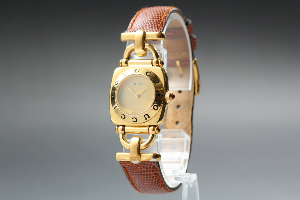GUCCI Horsebit 6300L Gold Quartz 21mm Ladies Watch