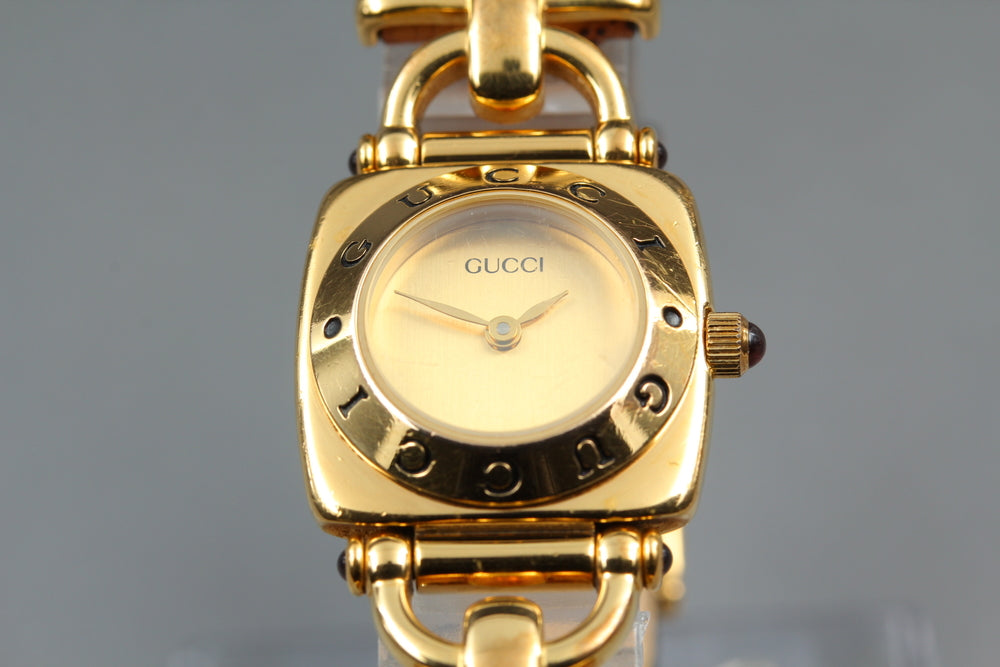 GUCCI Horsebit 6300L Gold Quartz 21mm Ladies Watch