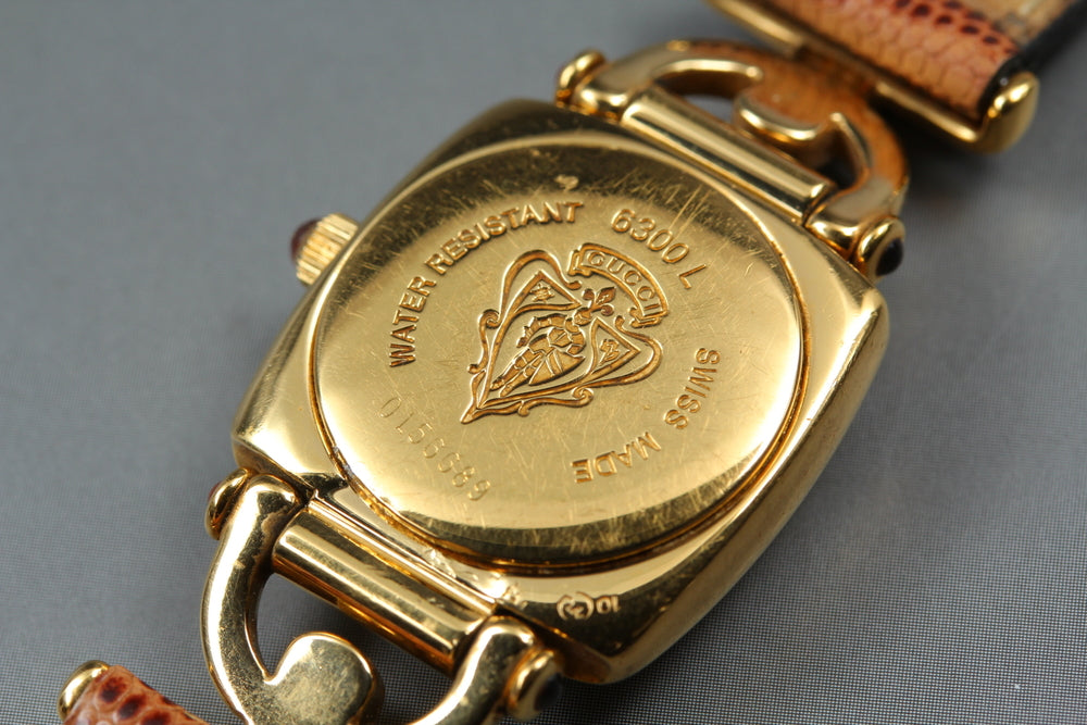 GUCCI Horsebit 6300L Gold Quartz 21mm Ladies Watch