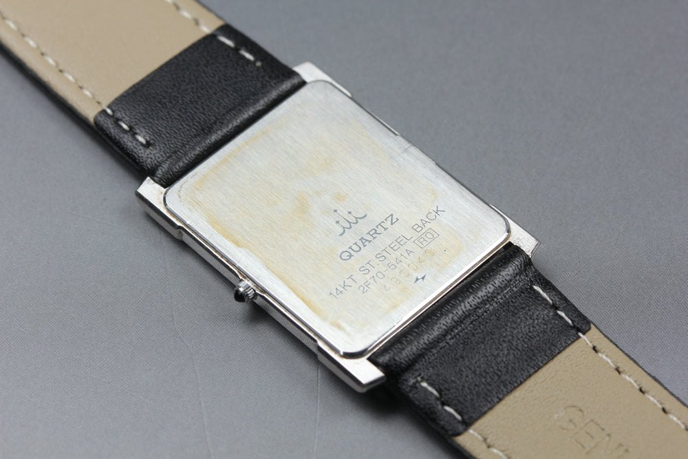 Near MINT SEIKO CREDOR 2F70-541A Silver Quartz 24.2mm Ladies Watch
