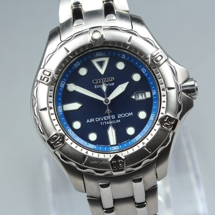Near MINT CITIZEN Professional Master B872-H26035 Blue Eco-Drive 43mm Men's Watch