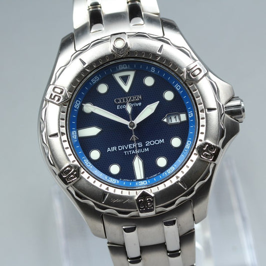 Near MINT CITIZEN Professional Master B872-H26035 Blue Eco-Drive 43mm Men's Watch