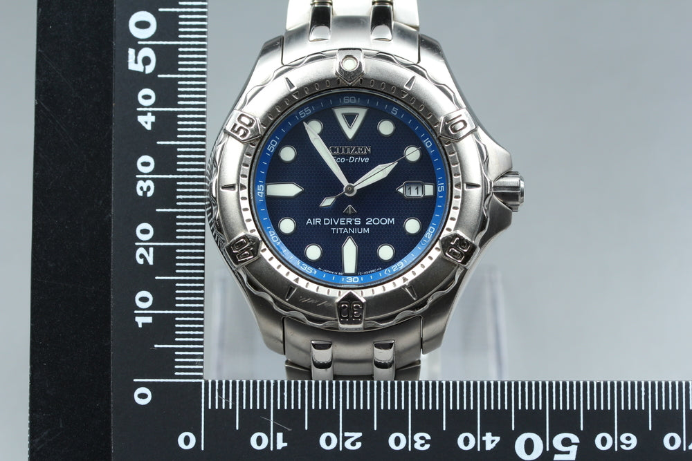 Near MINT CITIZEN Professional Master B872-H26035 Blue Eco-Drive 43mm Men's Watch