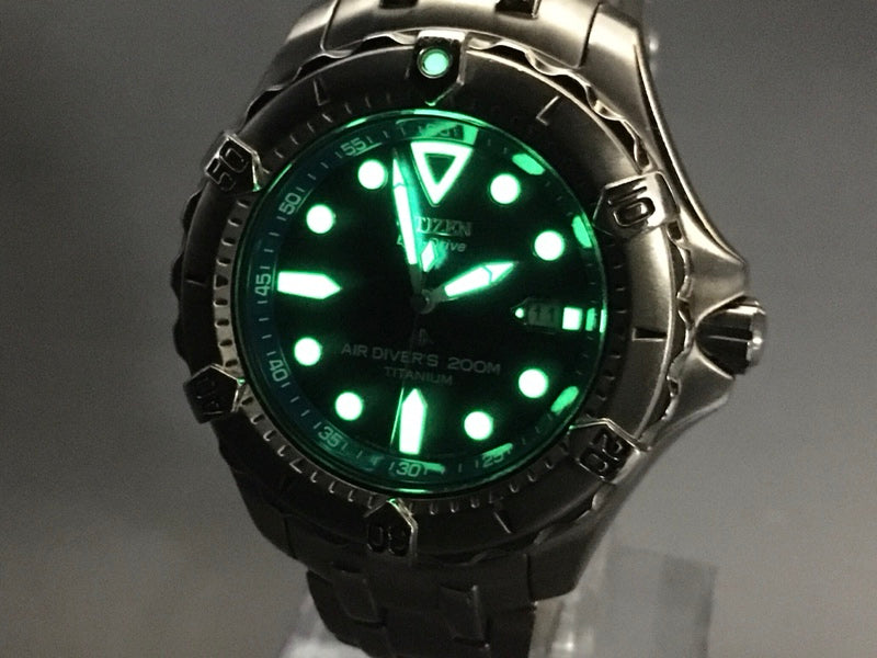 Near MINT CITIZEN Professional Master B872-H26035 Blue Eco-Drive 43mm Men's Watch