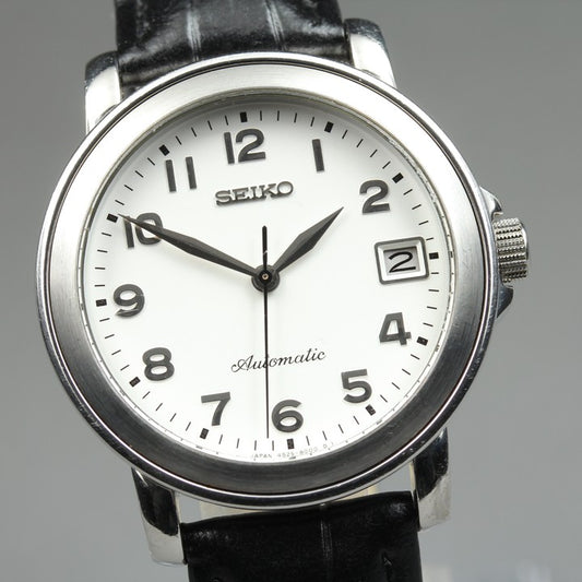 Near MINT SEIKO 4S25-8000 White Auto 35.5mm Men's Watch 1993