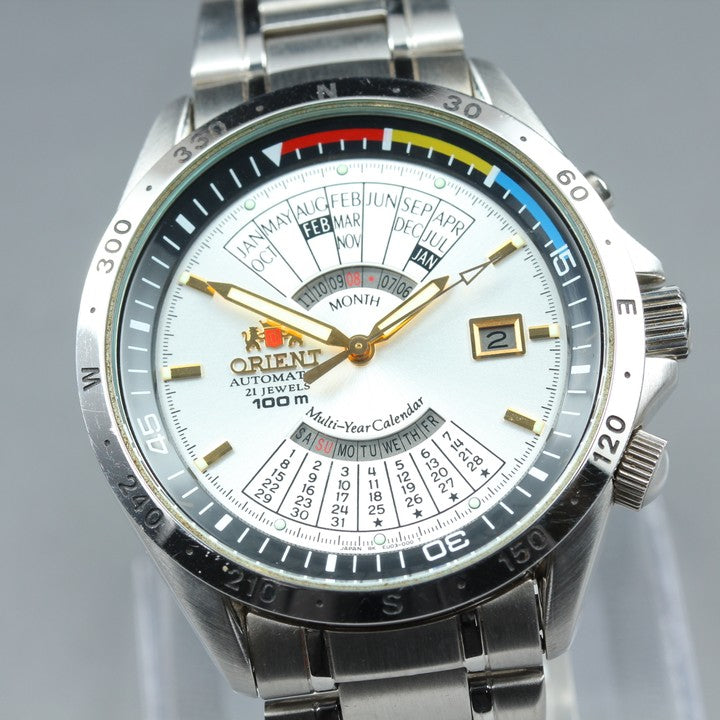 Near MINT ORIENT EU03-C0 CA Silver Auto 43.2mm Men's Watch