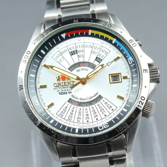 Near MINT ORIENT EU03-C0 CA Silver Auto 43.2mm Men's Watch