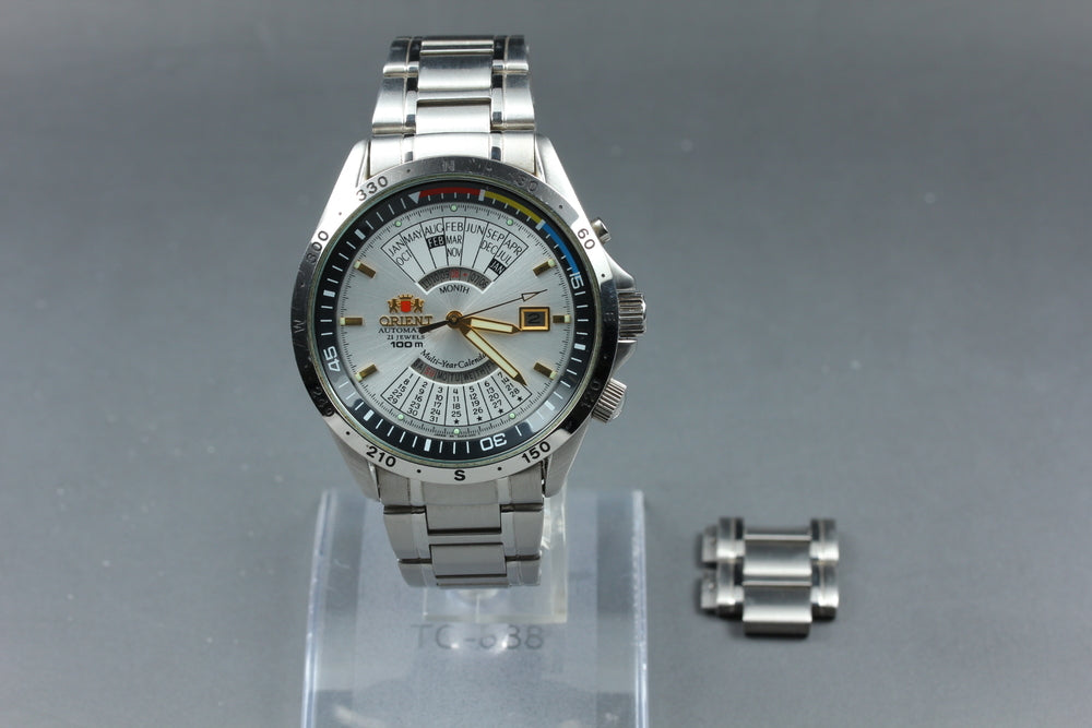 Near MINT ORIENT EU03-C0 CA Silver Auto 43.2mm Men's Watch