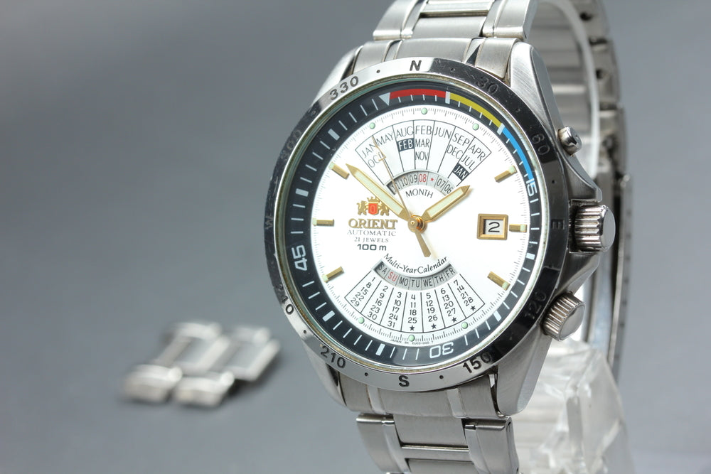 Near MINT ORIENT EU03-C0 CA Silver Auto 43.2mm Men's Watch