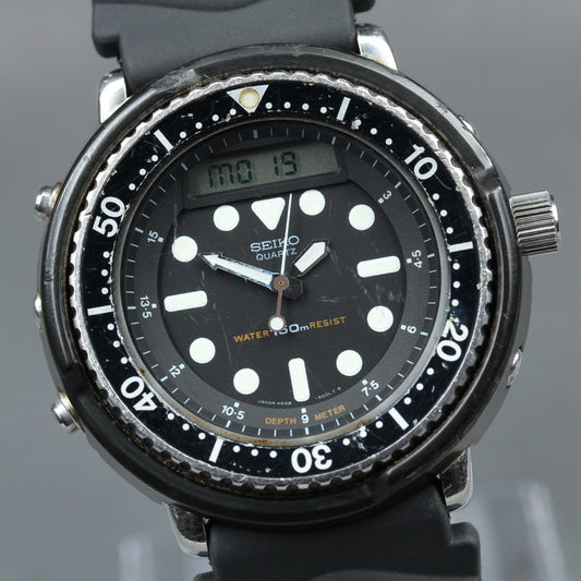 SEIKO Hybrid Arnie H558-5000 Black Quartz 45mm Men's Watch 1982