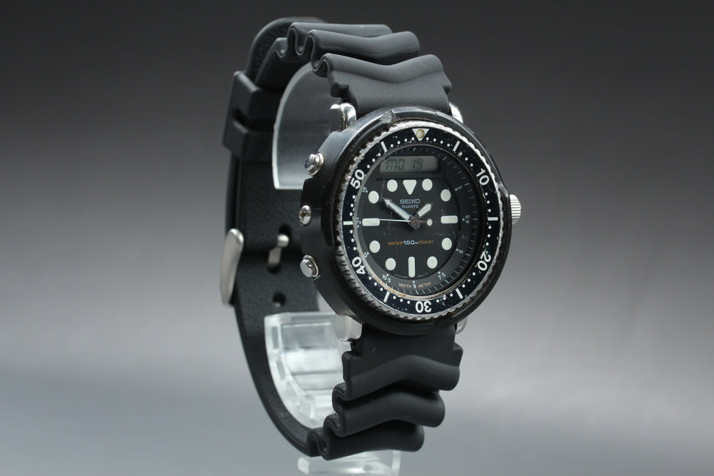 SEIKO Hybrid Arnie H558-5000 Black Quartz 45mm Men's Watch 1982