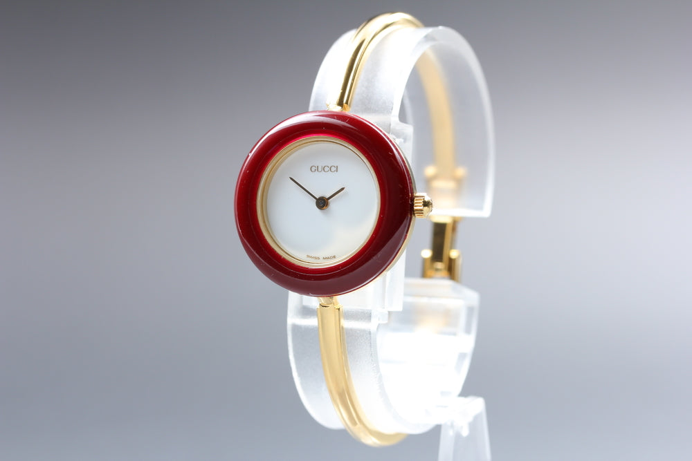 Near MINT GUCCI Change Bezel 11/12.2 White Quartz Ladies Watch
