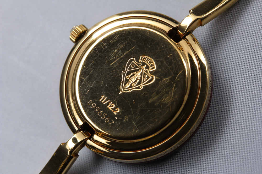 Near MINT GUCCI Change Bezel 11/12.2 White Quartz Ladies Watch