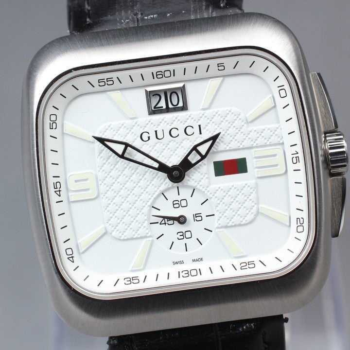 Near MINT GUCCI Coupe YA131303/131.3 White Quartz 40mm Men's Watch