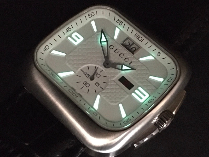 Near MINT GUCCI Coupe YA131303/131.3 White Quartz 40mm Men's Watch