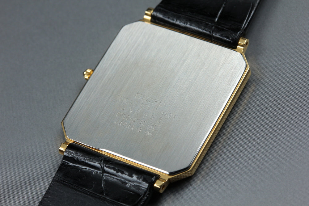 Near MINT SEIKO Dolce 6730-5160 Gold Quartz 27mm Men's Watch