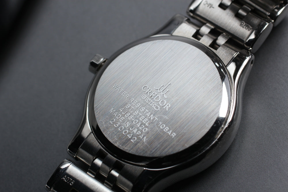 Near MINT SEIKO Credor 4J85-0A20 Silver Quartz 25mm Ladies Watch