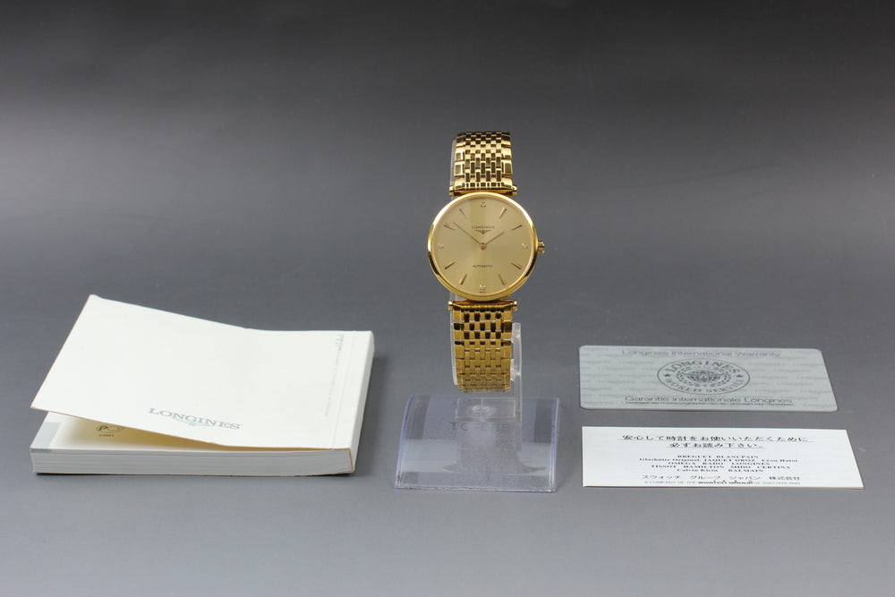 Near MINT LONGINES Grand Classic L4.708.2 Gold Auto 34mm Men's Watch