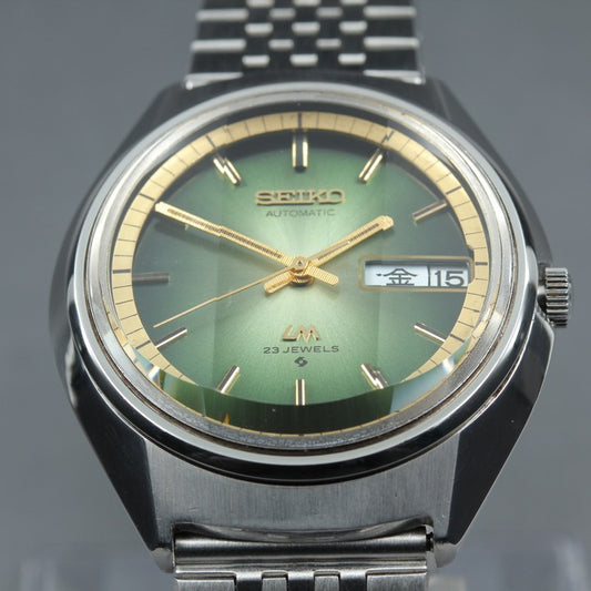 Near MINT SEIKO Lord Matic 5606-7270 Green Auto 35mm Men's Watch 1972