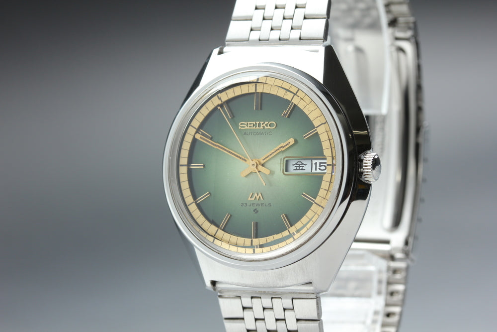 Near MINT SEIKO Lord Matic 5606-7270 Green Auto 35mm Men's Watch 1972