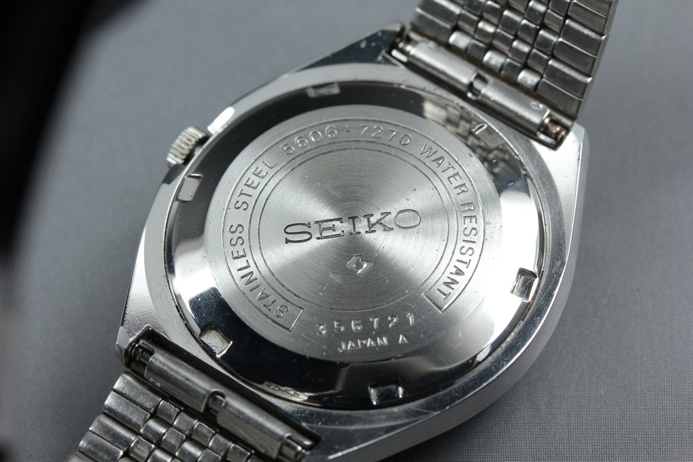 Near MINT SEIKO Lord Matic 5606-7270 Green Auto 35mm Men's Watch 1972