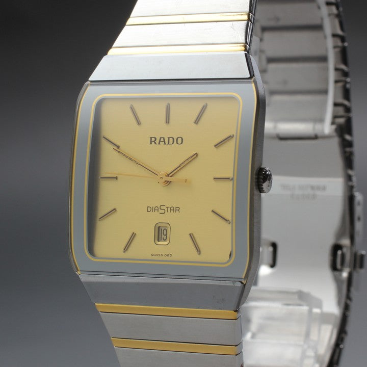 Near MINT RADO DiaStar Diastar 129.0266.3 Gold Quartz Men's Watch
