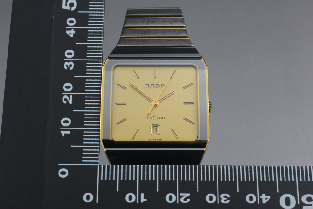 Near MINT RADO DiaStar Diastar 129.0266.3 Gold Quartz Men's Watch