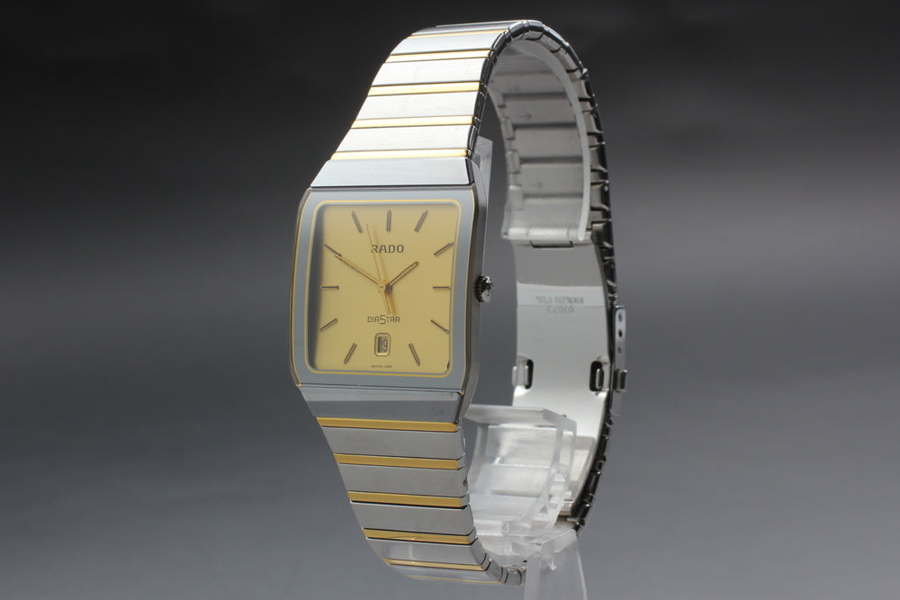 Near MINT RADO DiaStar Diastar 129.0266.3 Gold Quartz Men's Watch
