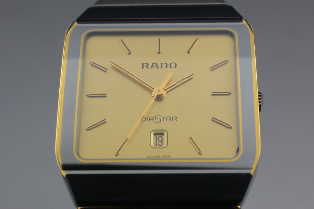 Near MINT RADO DiaStar Diastar 129.0266.3 Gold Quartz Men's Watch