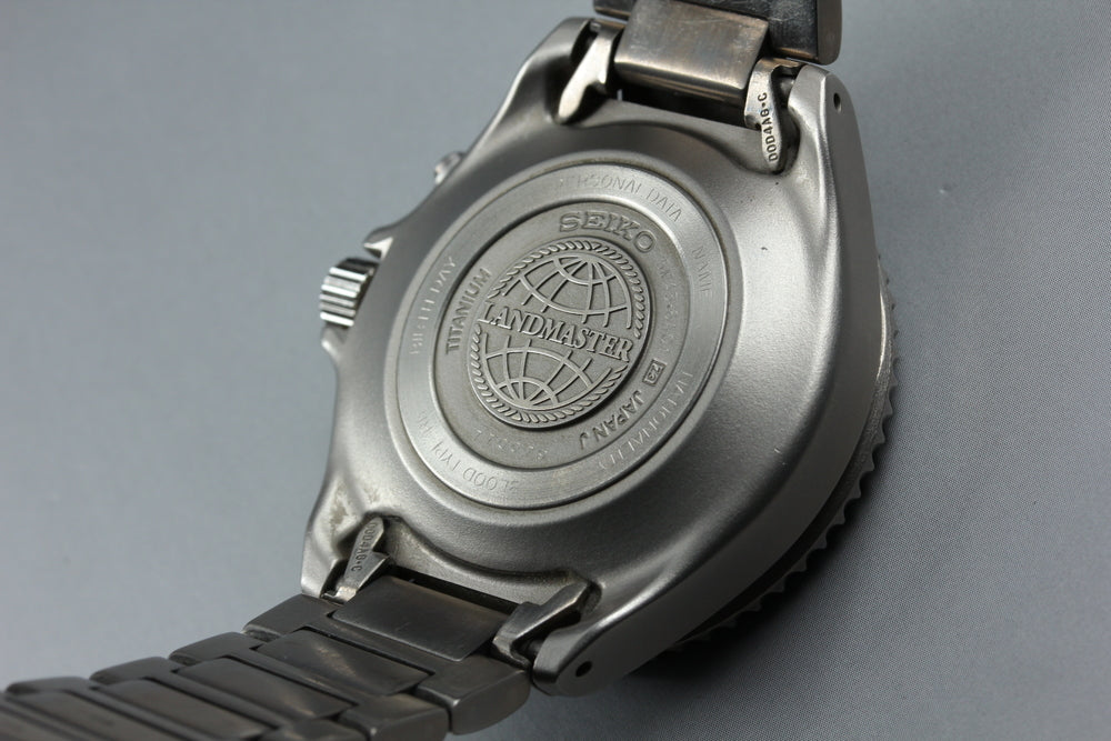 Near MINT SEIKO Landmaster 5M45-6A01 Black Quartz 41mm Men's Watch