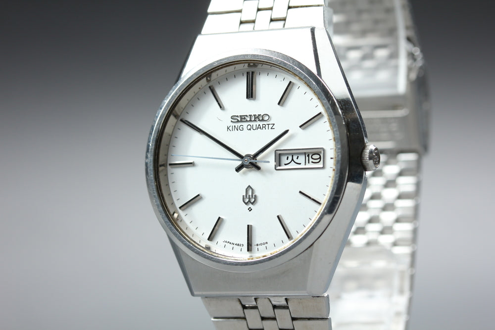 SEIKO King Quartz 4823-8100 Silver Quartz 35mm Men's Watch 1977